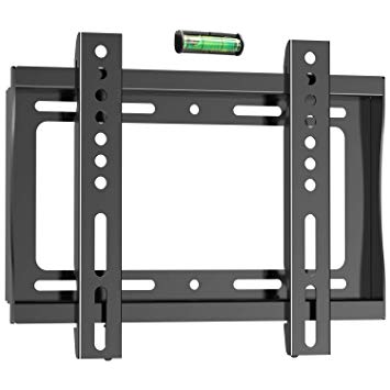 PERLESMITH Fixed TV Wall Mount Bracket for 17-42 Inch LED LCD OLED Plasma Flat Screen TVs - Ultra Slim TV Mount Max VESA 200x200mm - Single Stud Low Profile Fix Wall Mount Holds up to 66lbs