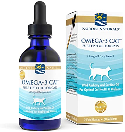 Nordic Naturals Omega 3 Cat - Fish Oil Liquid for Cats, Omega-3s EPA and DHA Support Skin, Coat, Joint and Overall Health, in Triglyceride Form for Optimal Absorption, 2 Ounces