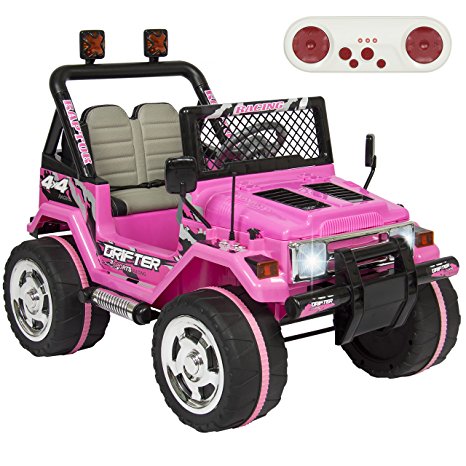 Best Choice Products 12V Ride On Car w/ Remote Control, Leather Seat, UV Lights, 2 Speeds Pink