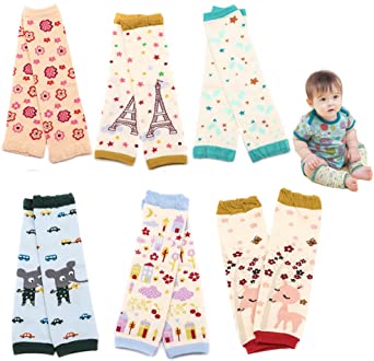 Sept.Filles Baby and Toddler Leg Warmers Summer Knee Pads Socks Infant Girls Crawling Socks 3.15'' x 11.8'' Pack of 6