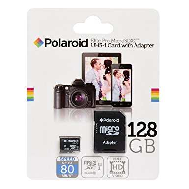 128GB Micro SD Card for Smart Phones (Samsung Galaxy S7,S6,S5,S4, Note 7, LG, Motorola, Sony, BLU, Moto, HTC) and Tablets – High speed 80MB/s Class 10 MicroSDXC 128 GB flash memory by POLAROID