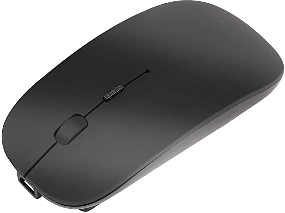Rechargeable Wireless Mouse,UHIYEEN 2.4G Slim Silent Bluetooth Mouse 1600DPI Optical Portable Travel Cordless Mouse with USB Receiver for PC Laptop Computer Mac/Windows/Android/iOS System(Black)