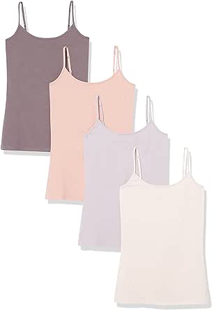 Amazon Essentials Women's Slim-Fit Camisole, Pack of 4