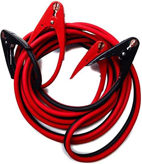 Commercial Grade Booster Cable 2 Gauge 20 ft 600 AMP - Professional Heavy Duty Clamps - Tangle-Free