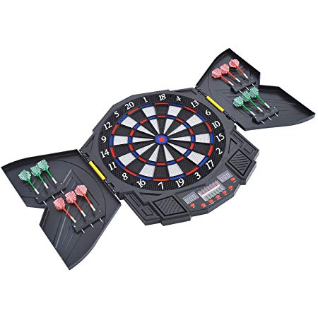 HOMCOM DART BOARD SET ELECTRONIC DARTBOARD LED DIGITAL SCORE DISPLAY SOFT TIP 27 GAMES SPEAKER SOUND WITH DARTS