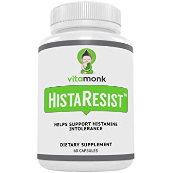 HistaResist™ Histamine Blocker for Histamine Intolerance - DAO Enzyme Supplement by Vitamonk® - Optimal Dose of Diamine Oxidase to Help Shield Histamine for Smooth Digestion - 60 Capsules
