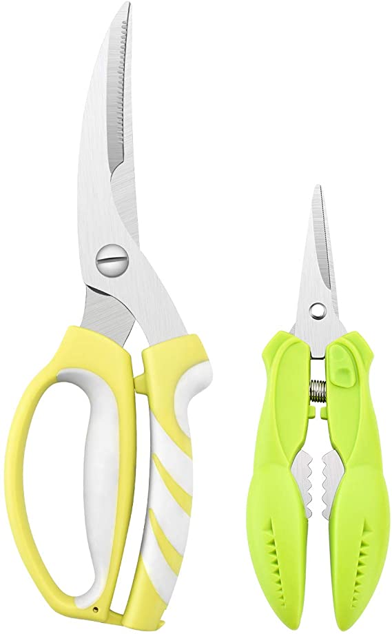 Kitchen Scissors,Kitchen Shears,Premium Heavy Duty Shears,2-Pack Food Scissors, Multipurpose Stainless Steel Sharp Cooking Scissors for Chicken, Poultry, Fish, Meat, Herbs