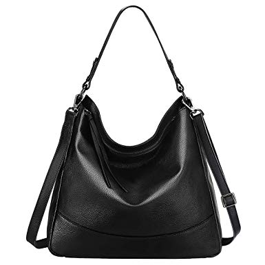 S-ZONE Women's Genuine Leather Handbag Hobo Bag Large Tote Satchel Shoulder Bag Crossbody Bag