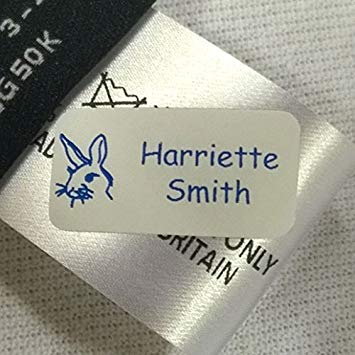 60 Just Stick Clothing Name Tags/Labels- No Sew or Iron for School Children, Care Home