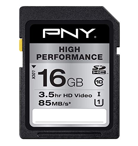 PNY 16GB High Performance Class 10, U1 SD Flash Card (P-SDHC16GU1GW-GE)