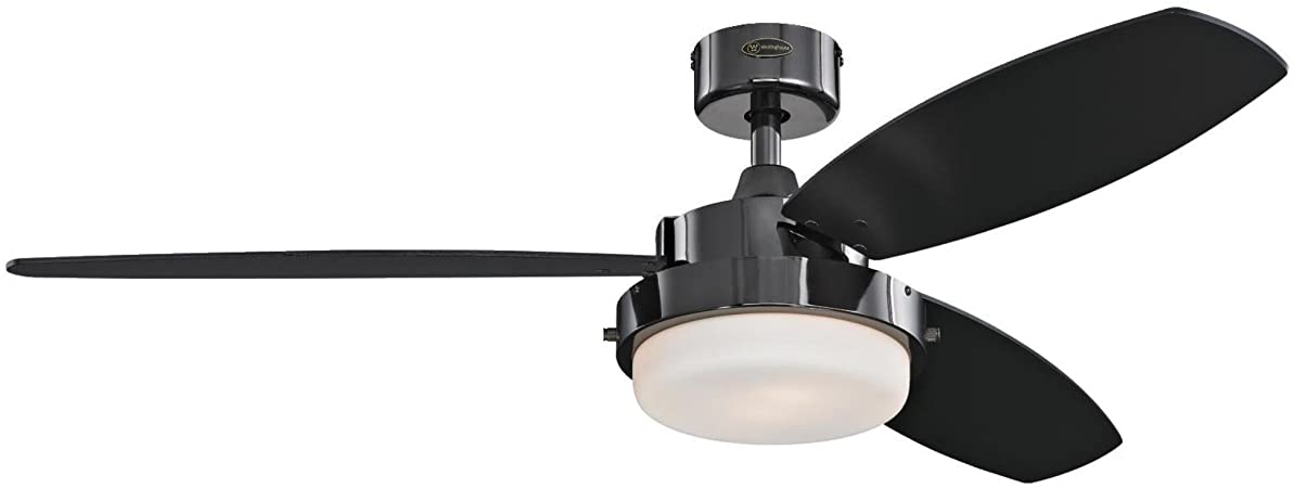 Westinghouse 7205300 Contemporary Alloy Led 52 inch Gun Metal Indoor Ceiling Fan, Led Light Kit with Opal Frosted Glass