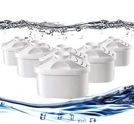 6-Pack Water Filter Replacement Cartridges for Dragonn, Aozora, Mavea, Lake Industries and More Brands of Water Filtration Pitcher