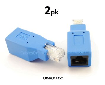 CablesOnline, 2-PACK Cisco Console Rollover Adapter for RJ45 Ethernet Network Cables, UX-RO11C-2