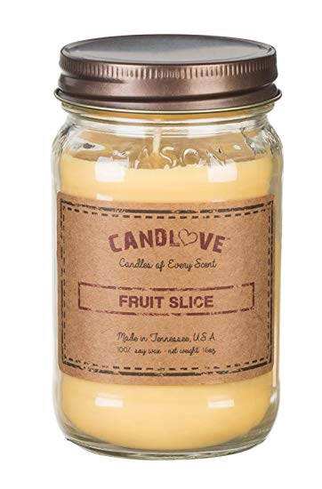 CANDLOVE "Fruit Slice Scented 16oz Mason Jar Candle 100% Soy Made in The USA