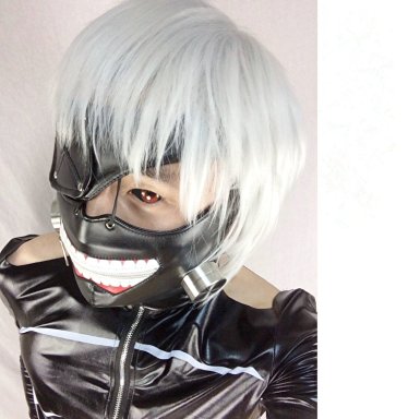 Cosplay Tokyo Ghoul Kaneki Ken Adjustable Zipper Masks PU Leather Cool Mask Black