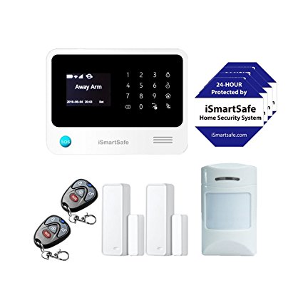 iSmartSafe Wireless Home Security System Basic Package - Cellular and WiFi Burglar Alarm - White