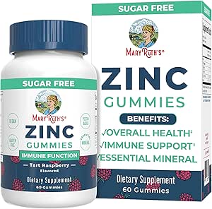 Zinc Gummies by MaryRuth's | Zinc Supplements | Immune Support Supplement | Essential Mineral | Pectin Based | Overall Health & Wellness | Ages 14 & Up | Vegan | Non GMO | 30 Servings