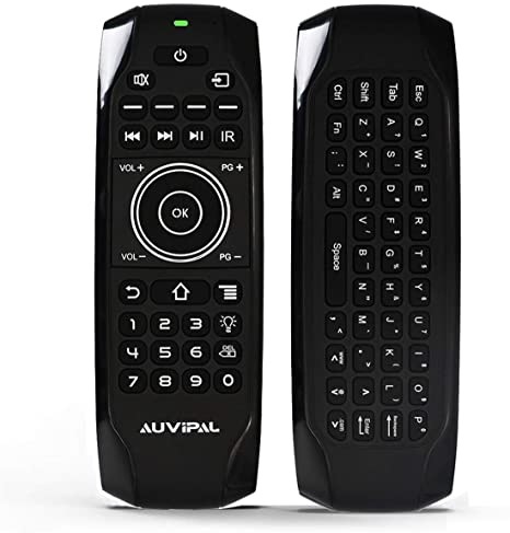 AuviPal G9F Backlit Bluetooth Replacement Remote Control with QWERTY Keyboard and 11 IR Learning Programmable Keys for Streaming TV Stick and Nvidia Shield - No Voice Function