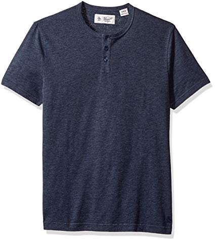 Original Penguin Men's Short Sleeve Bing Henley Slim