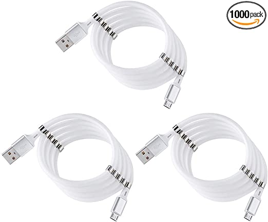 Magic Cable, ownta Magnetic Charging Cable（3 Pack）, Lighting Charging Wire Redesigned Absorption Nano Data Cables Compatible with iPhone/Samsung/iPad Mobile Phones（3 Pack）