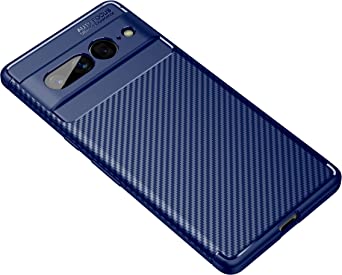 CruzerLite for Google Pixel 7 Pro Case Carbon Fiber Texture Design Cover Anti-Scratch Shock Absorption Case for Google Pixel 7 Pro Case (2022) (Carbon Blue)