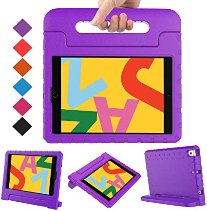 BMOUO Kids Case for iPad 10.2 2019, iPad 10.2 Case, iPad 7th Generation Case, Shock Proof Light Weight Convertible Handle Stand Kids Case for Apple iPad 10.2 inch 2019, Purple