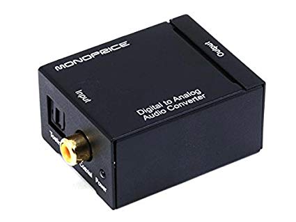 Monoprice Digital Coax & Optical Toslink to R/L Stereo Audio Converter