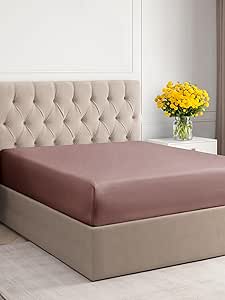 Full Size Fitted Bed Sheet - Hotel Luxury Single Fitted Sheet Only - Fits Mattress Up to 16 - Extra Soft, Wrinkle Free, Breathable & Cooling - Bottom Fitted Sheet - Mauve Single Fitted Sheet Only