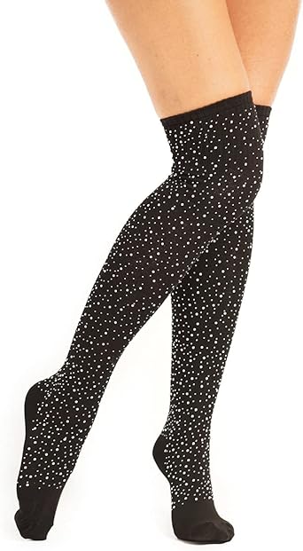 Over Knee Socks Women's Sparkle Rhinestone Stocking Long Casual Socks glitter High Boot Socks