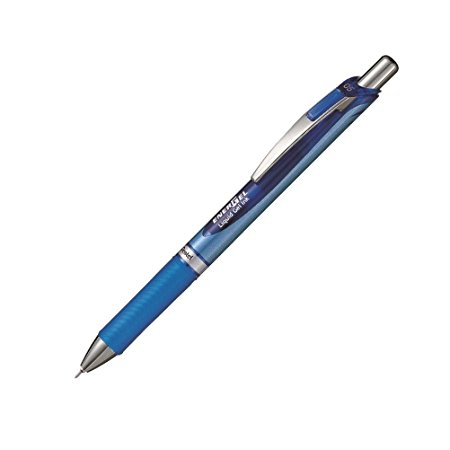 Pentel Energel Knock Ballpoint Pen, 0.5mm Needle Tip, Blue Ink with Blue Accent (BLN75-C)