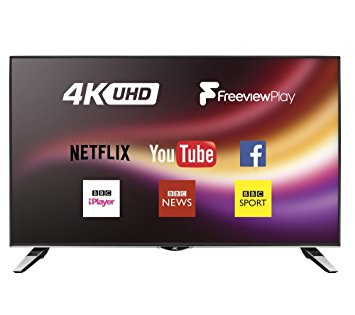 JVC 40 inch 4k Ultra HD (Resolution: 3840 x 2160) Smart LED TV with Freeview Play and Built-in WiFi - Black