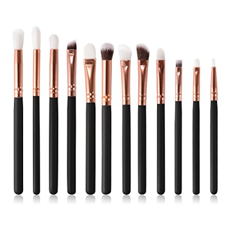 XCSOURCE 12pcs Professional Eye Brushes Set Make Up Brush Kit Cosmetic Brush Black for Foundation Blending Eyeshadow Eyebrow MT546