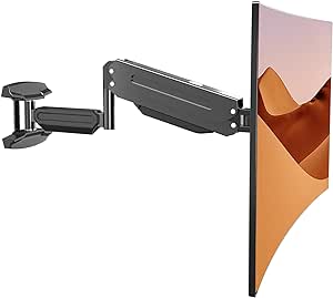 Suptek Single Monitor Wall Mount for 13 to 32 Inch Computer Screens up to 8kg, Adjustable Gas Spring Monitor Mount with Tilt Swivel Rotation, VESA 75/100mm WM18