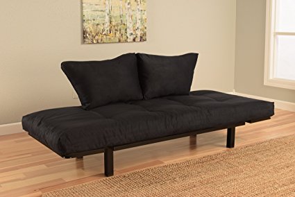 Best Futon Lounger - MATTRESS ONLY - Sit Lounge Sleep - Small Furniture for College Dorm, Bedroom Studio Apartment Guest Room Covered Patio Porch (BLACK)