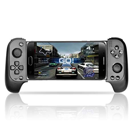 PinPle Mobile Game Controller, Telescopic Wireless Bluetooth Controller Gamepad for Android Phone, with Flexible Joystick (Black)