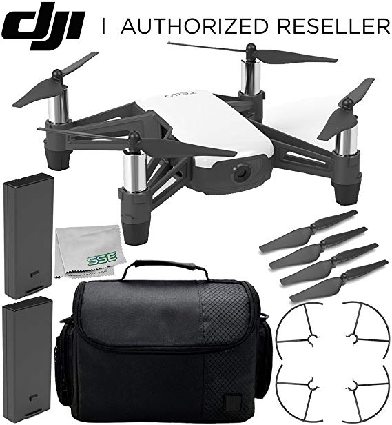 Ryze Tello Quadcopter Drone with HD camera and VR - powered by DJI technology and Intel Processor Essential Travel Bundle