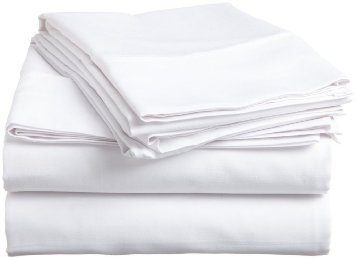 ARlinen Super Soft Egyptian Cotton 650-Thread-Count Sateen 4 PCs Bed Sheet set 13 Inch Pocket Depth Solid White Olympic Queen Size 1 Fitted sheet 1 Flat Sheet and 2 Pillowcover