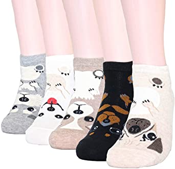 DEARMY Womens Fun Design Casual Cotton Crew Socks| Animal Design | Art Patterned| Gifts for Women