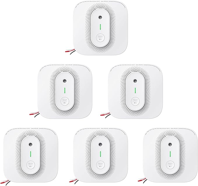 X-Sense Smoke Detector Carbon Monoxide Detector Combo Hardwired with Voice Location, Hardwired Interconnected Smoke and Carbon Monoxide Detector, Model XP02-AR, 6-Pack