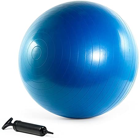 Burst Resistant Yoga/Exercise Ball with Pump, Royal Blue 65 cm Diameter