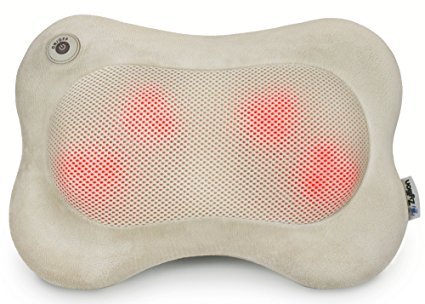 Zyllion ZMA-13-CHV FDA Listed Shiatsu Massage Pillow with Heat (Champagne)- One Year Warranty