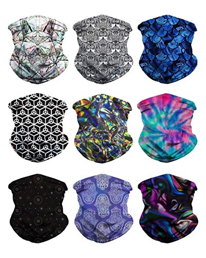 iHeartRaves Face Mask Seamless Bandanas, 12-in-1 Multifunctional Dust Protection