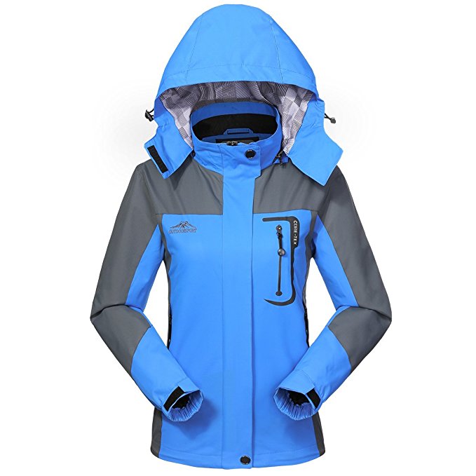 Waterproof Ski Jacket Rain coats for Women -GIVBRO Outdoor Hooded Softshell Camping Hiking Mountaineer Travel Windproof Jackets