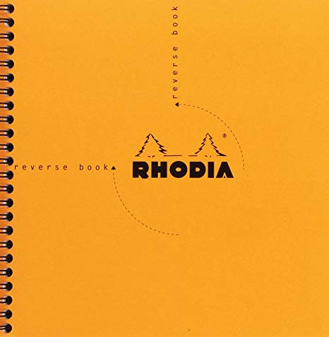Rhodia 19360C Reverse Spiral Book Check, 21 x 21 cm 80 Sheets Assorted Colours