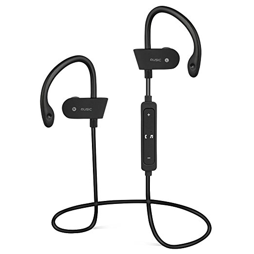 Lecmal for Bluetooth Headphones, Sweatproof Ear Hook, Headphone for Sports And Exercise, Wireless Bluetooth Earphones with Micro Phone Noise Canceling, Suitable for IOS & Android Devices (Dark Black)