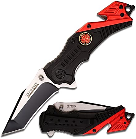 TAC Force TF-640 Series Assisted Opening Folding Knife, Two-Tone Tanto Blade, 4-1/2-Inch Closed