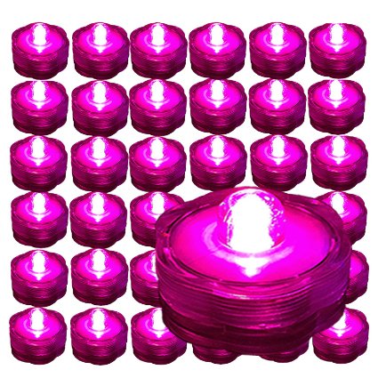 BlueDot Trading Submersible Tea Lights, Pink, 36-Pack