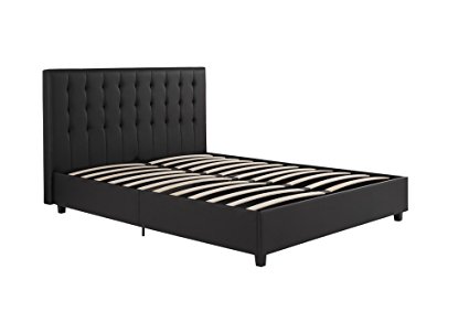 DHP Emily Upholstered Bed, black Faux Leather - Full