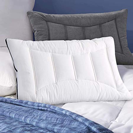 Pillows for Sleeping,Spring Pillow, Hotel Collection Bed Pillows for Side and Back Sleeper,55 Inner Spring Pockets,Reversible Cotton Pillowcase,Machine Washable,Head&Neck Support-Queen Size,1 Pack