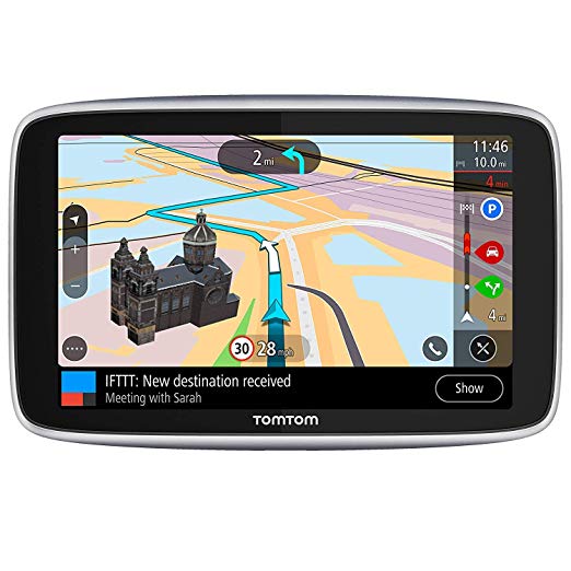 TomTom Car Sat Nav GO Premium 5 Inch with Updates via WiFi, Lifetime Traffic and Speedcam Warnings via SIM Card, World Maps, Last Mile Navigation and IFTTT